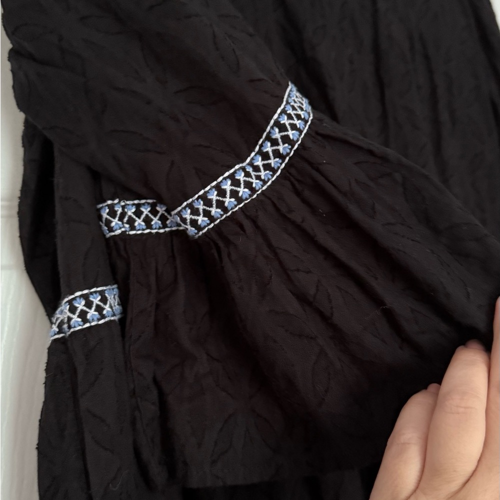 Tommy Bahama Jacquard Tiered Dress with Tassel Trim & Bell Sleeves - Picture 4 of 8